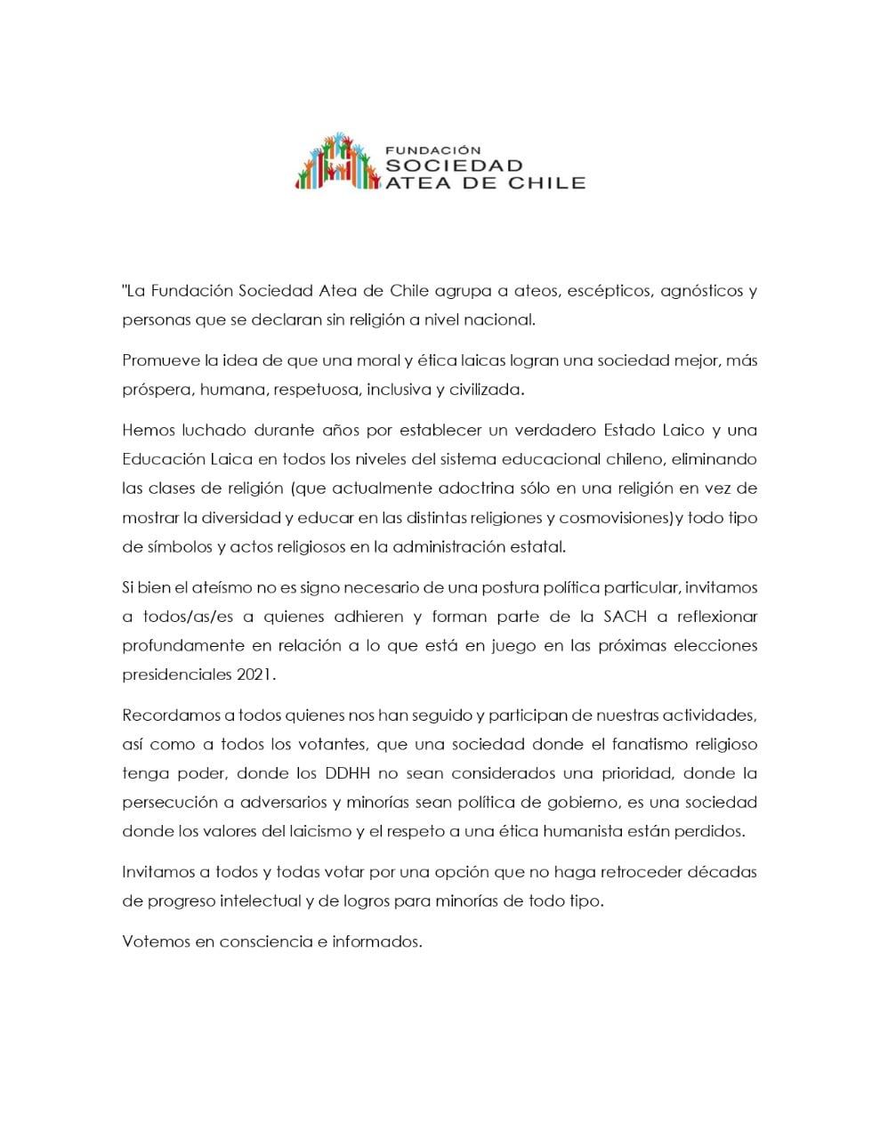 Comunicado Sociedad Atea Chile 54b6a4a017