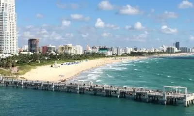 Beach Skyline Florida Miami Beach Miami Usa Water