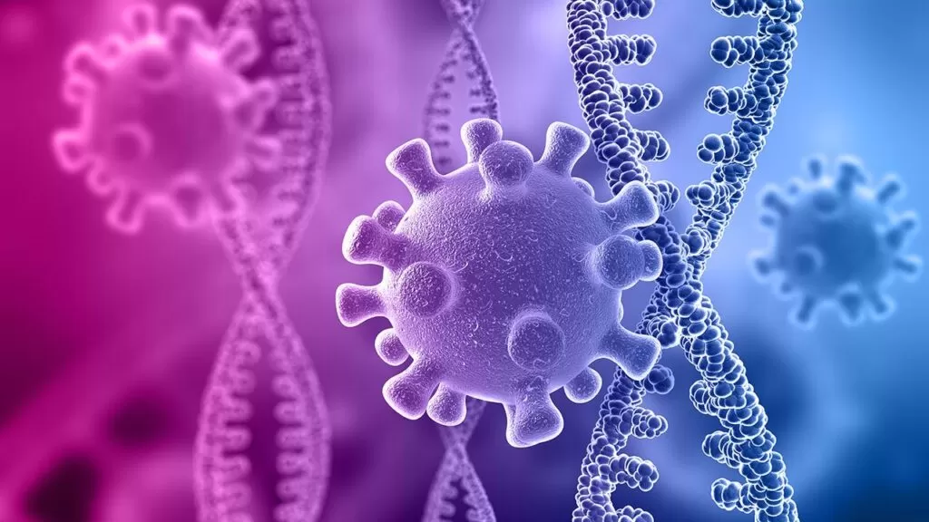 Variante Coronavirus And Virus Cells